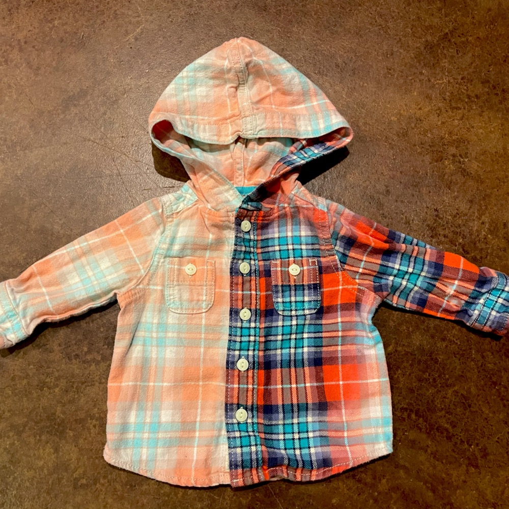 Cold Moon Collective Upcycled 9-Month Osh Kosh Hooded Flannel